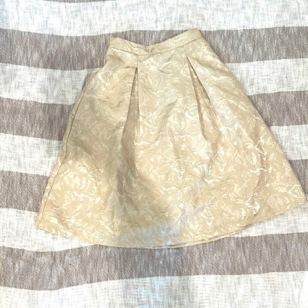ASTR Brocade Cream Midi Skirt Size M